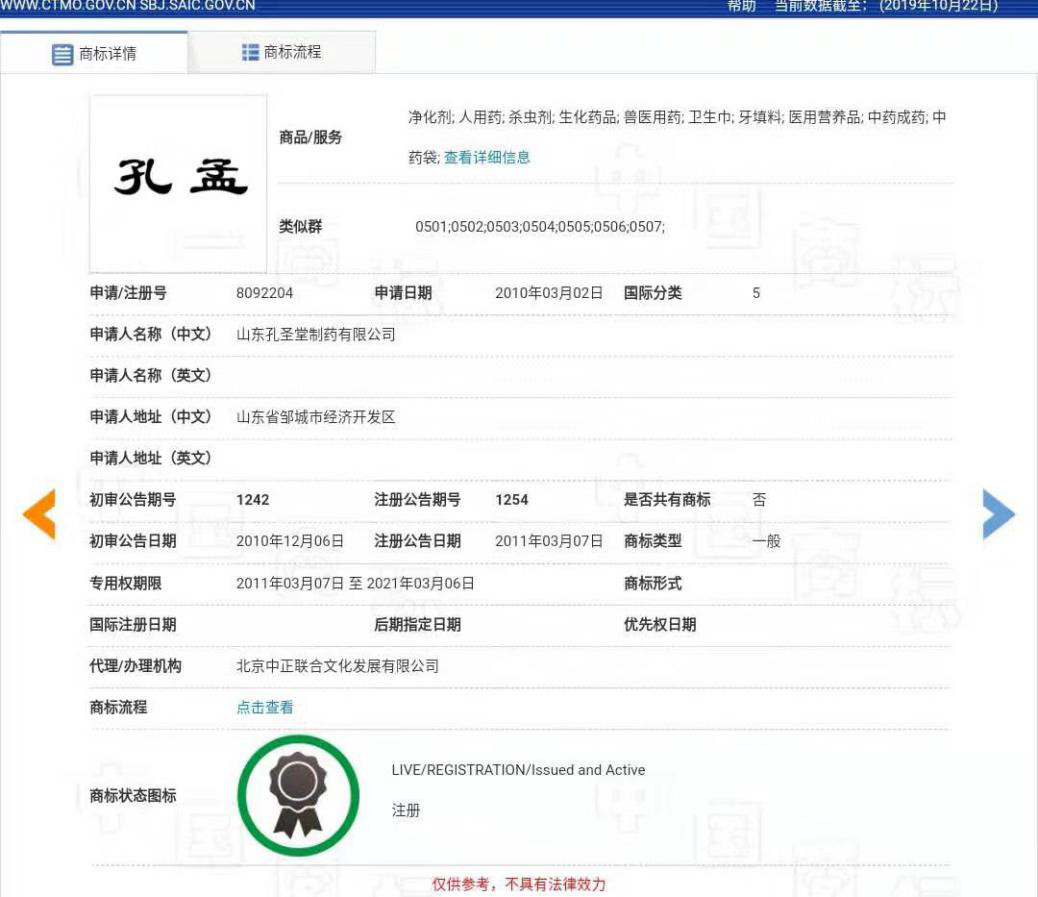 “孔孟”因不良影響被駁回，但這些商標卻成功注冊了