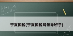 寧夏國稅(寧夏國稅局領(lǐng)導班子)