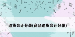 退貨會計(jì)分錄(商品退貨會計(jì)分錄)