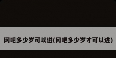 網吧多少歲可以進(網吧多少歲才可以進)